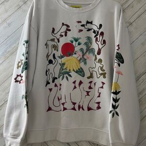 Urban Outfitters Market Life Cycle Crew Sweatshirt Size Large White